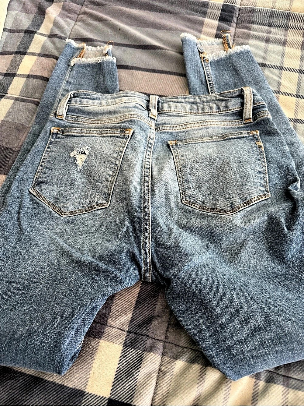 Distressed Blue Jeans